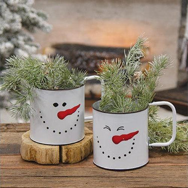 Blinking Snowman Metal Mug - The Fox Decor